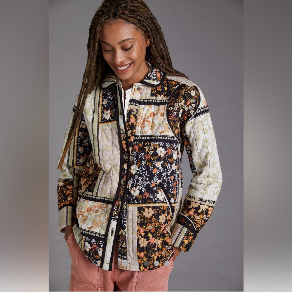 Anthropologie Patchwork Shirt Jacket - image 1